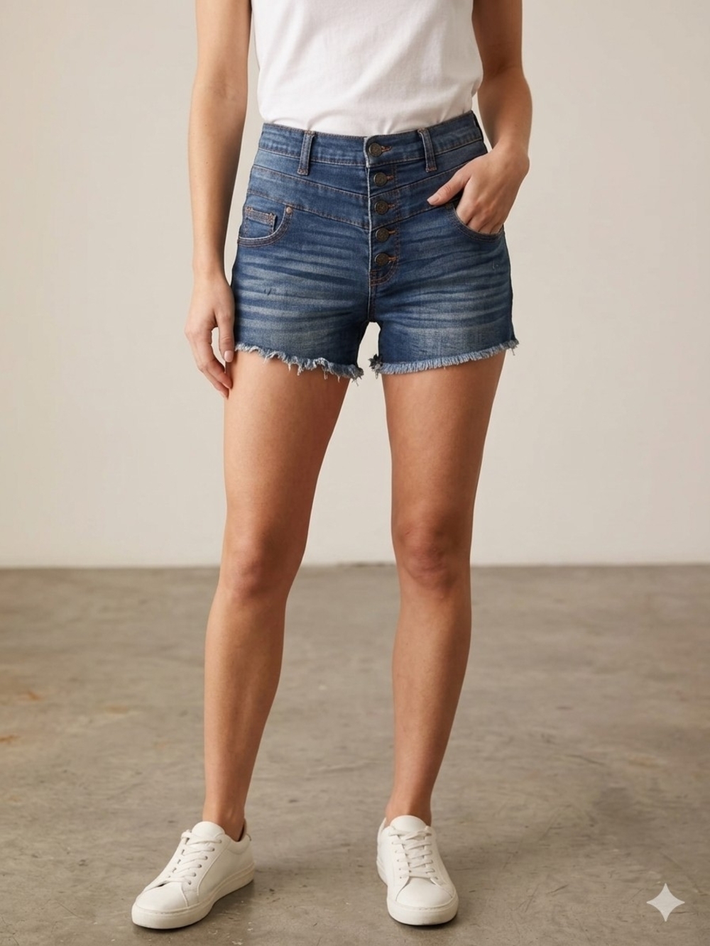 Celebrity Pink The Brat High Waisted Button Fly Denim Shorts Size 5/27